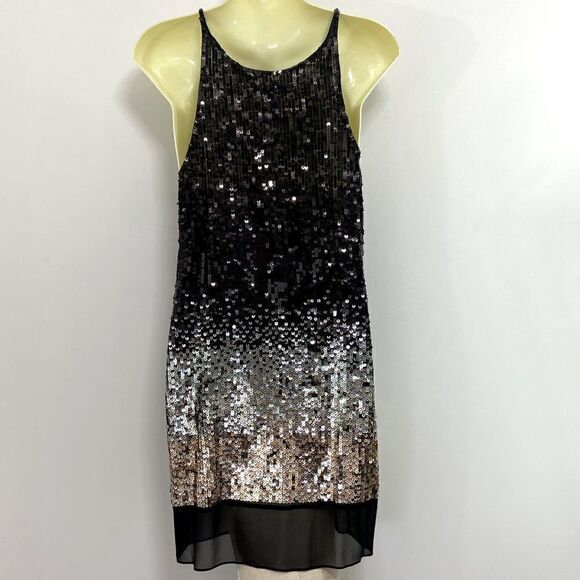 BCBG MAXAZRIA Dress Sequins Overlay Excellent Vintage. Very Gatsby Sz Sm - Picture 7 of 8